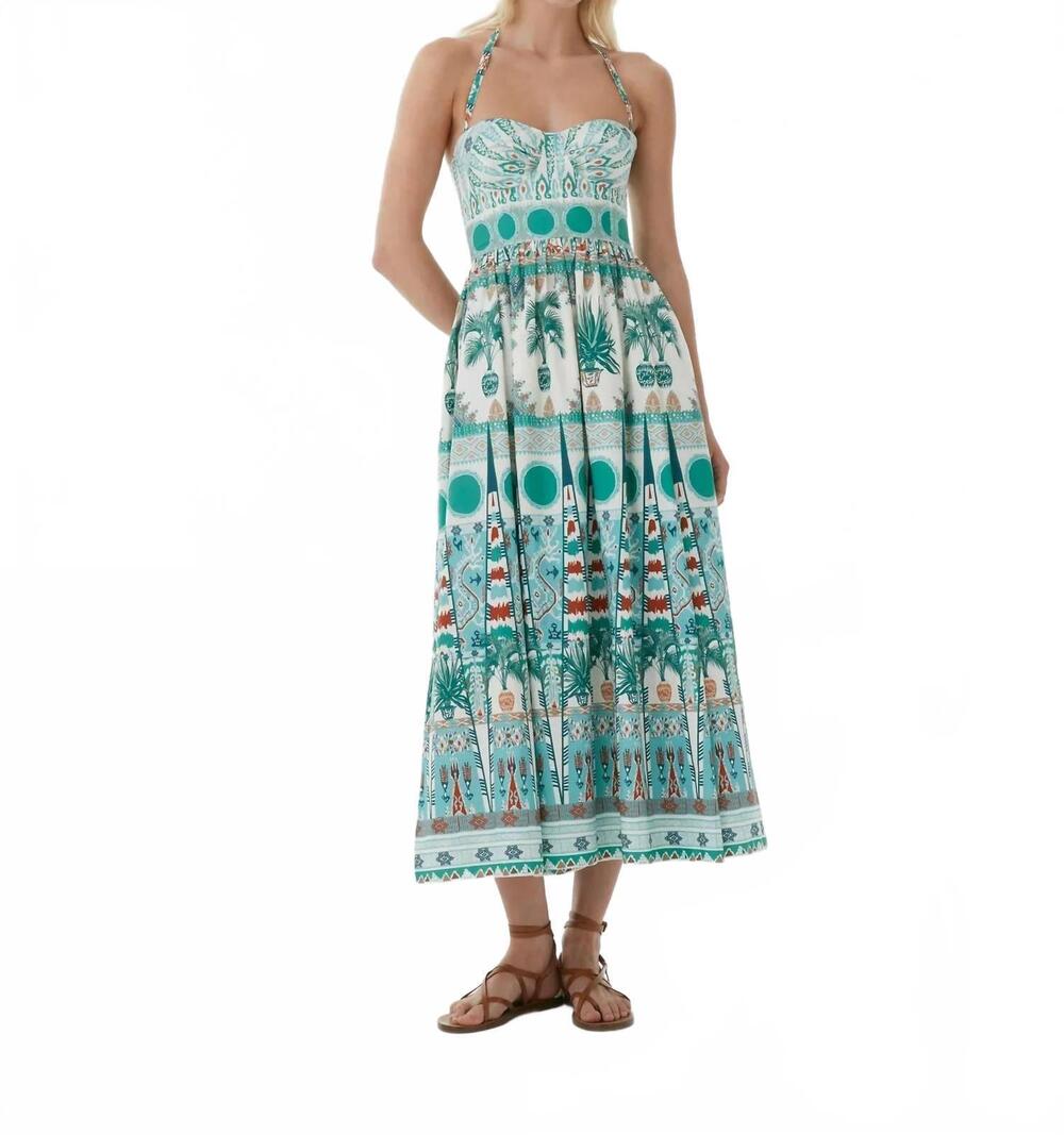 NEW EMPORIO SIRENUSE printed johanna dress in green